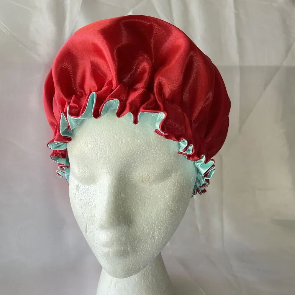 Large Satin bonnet for Curly Hair, Double Layer Reversible Silk Hair Sleep Cap